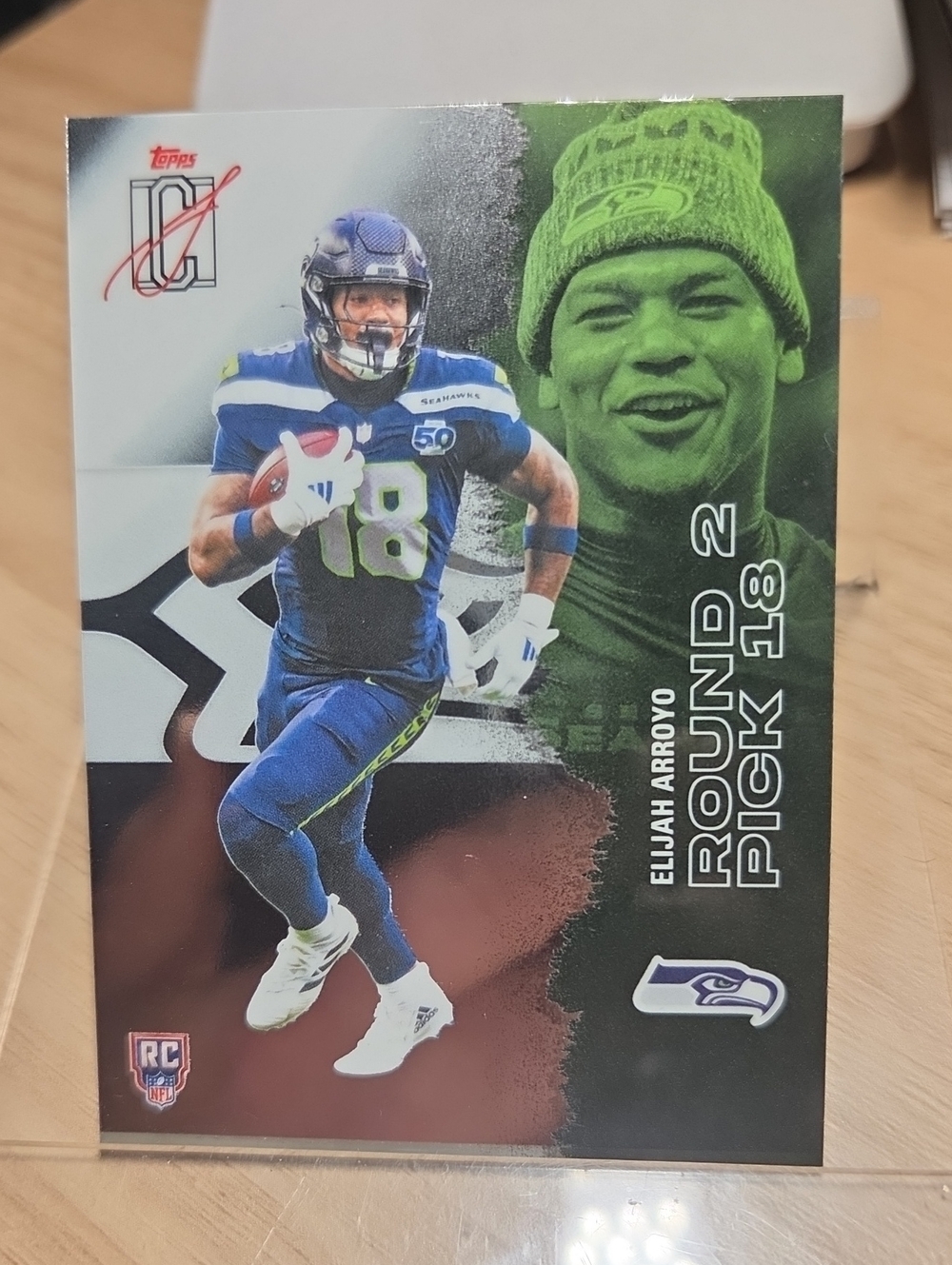 Topps Seahawks Football Card - Blue, Green